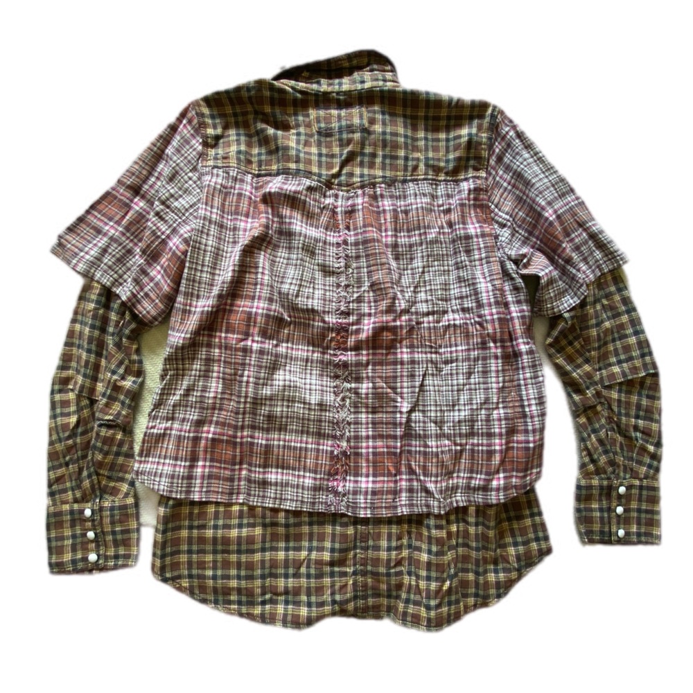 We the Free Plaid Two Tone Layered Flannel size Medium - Picture 13 of 14